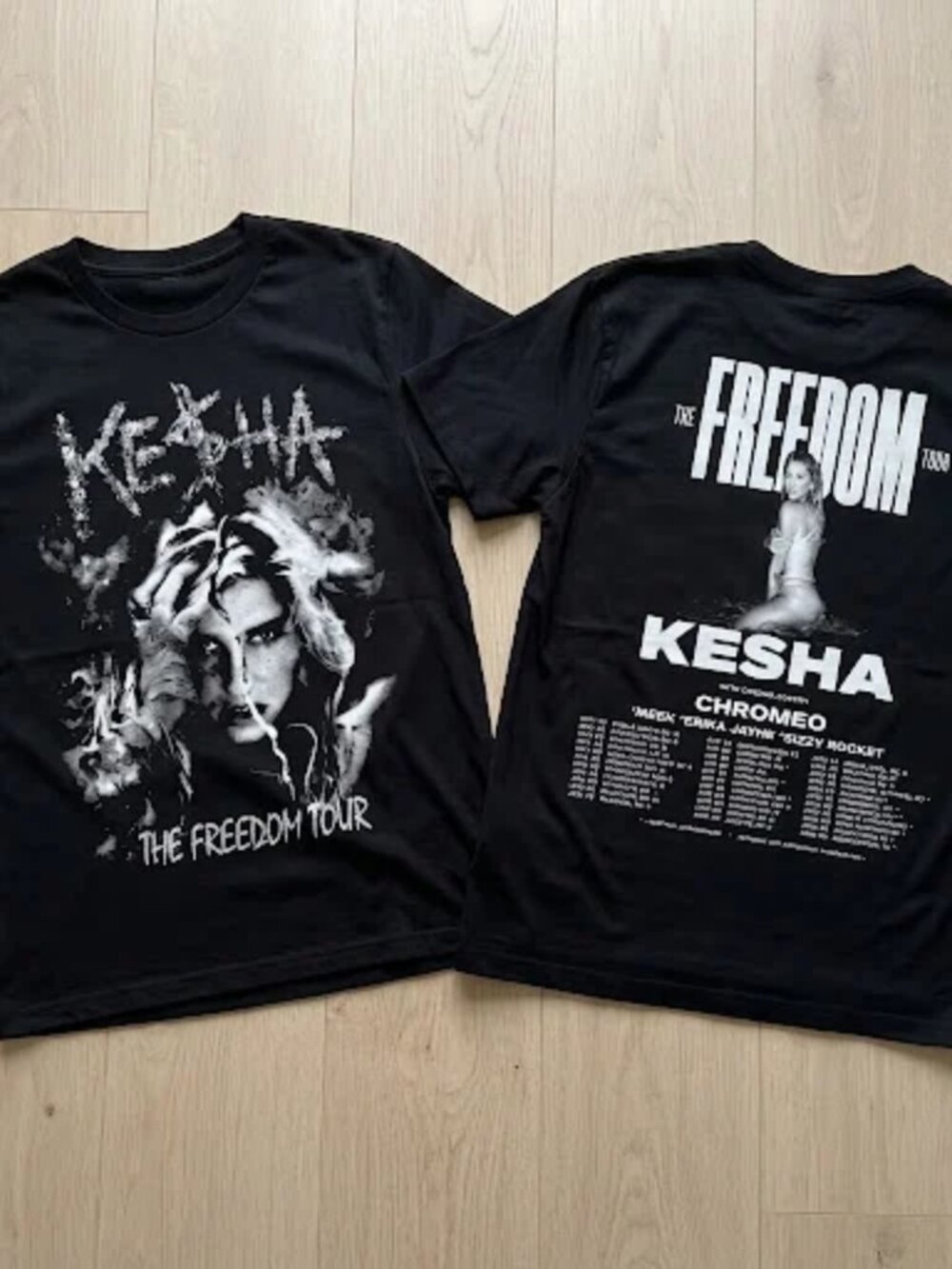 Kesha The Freedom Tour 2026 Black Two-Sided Graphic T-Shirt S-4XL [Reprint]
